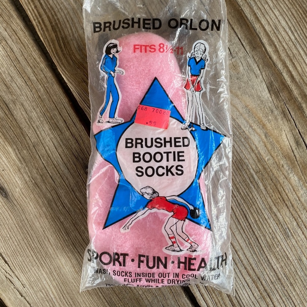 VTG 1970s Womens Pink Ankle Bootie Socks Orlon NIP Sz L 8.5-11